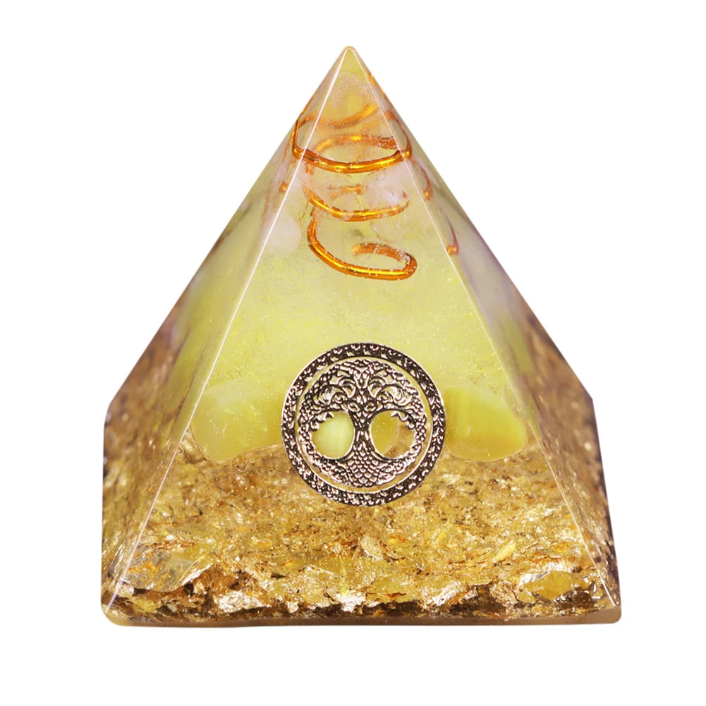 EMF Protection Healing Pyramids, Natural Crystal