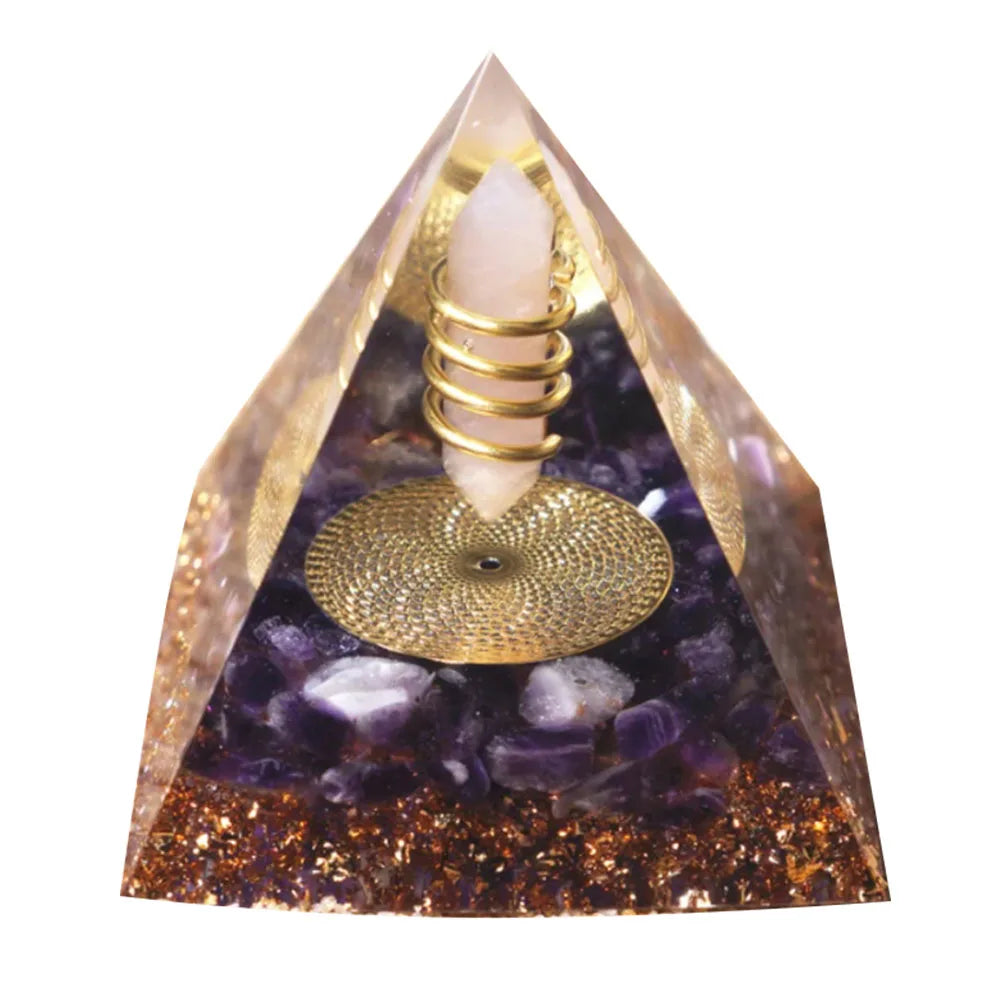 EMF Protection Healing Pyramids, Natural Crystal