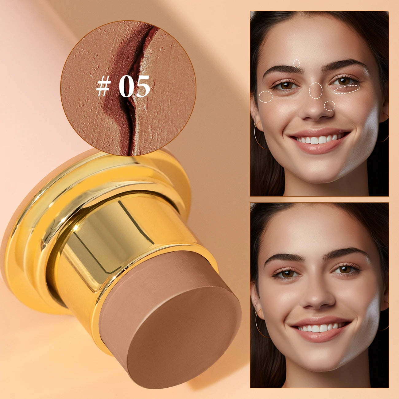 Pro Foundation Stick, Moisturizing, Waterproof, Long-Lasting Facial Base Makeup