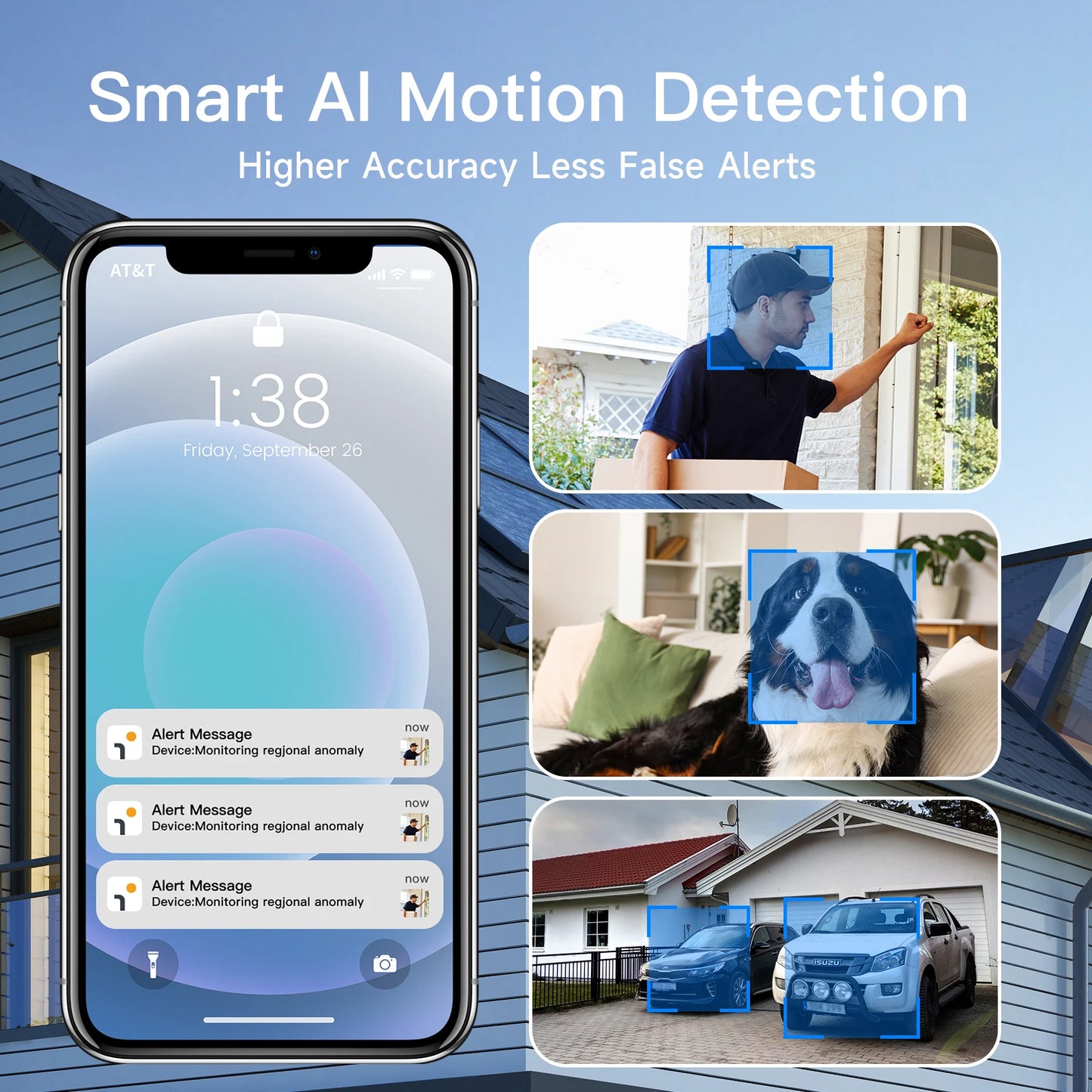 WiFi Camera Outdoor Security Camera with Solar Panel，Color Night Vision, Motion Detection, 2-Way Talk，