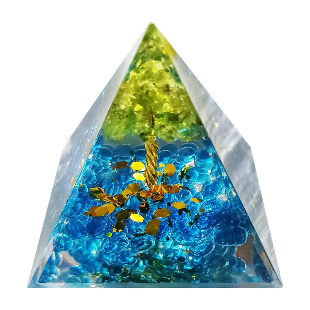 EMF Protection Healing Pyramids, Natural Crystal