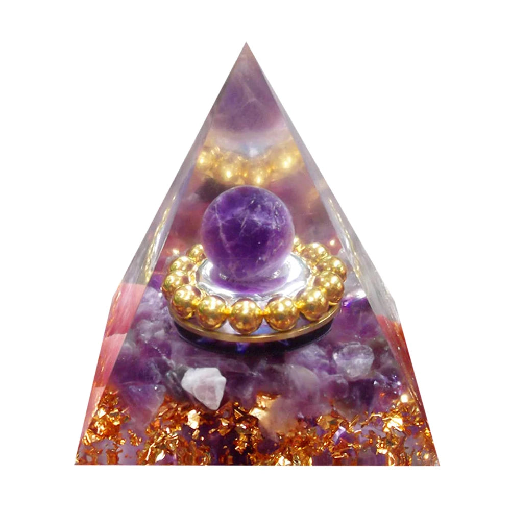 EMF Protection Healing Pyramids, Natural Crystal