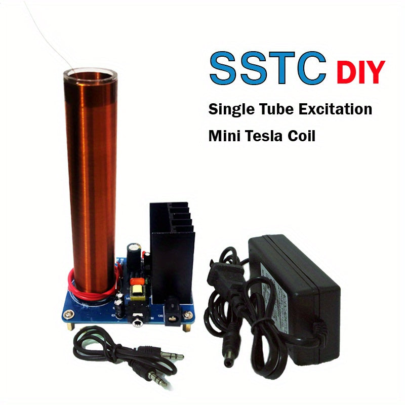 1pc DIY Mini Tesla Coil Plasma Speaker Arc Loudspeaker Music Tesla Coil Transmission Test SSTC