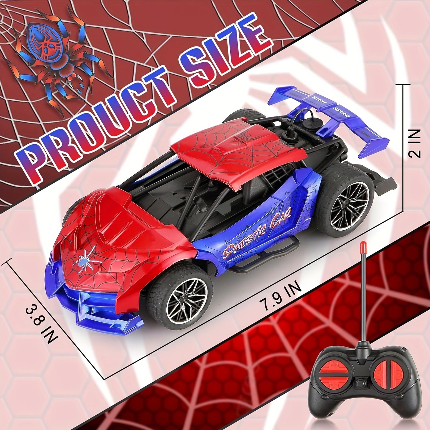 Rechargeable Remote Control Car, Mini RC Cars with Light and Spray Unit, for Ages 3-8.