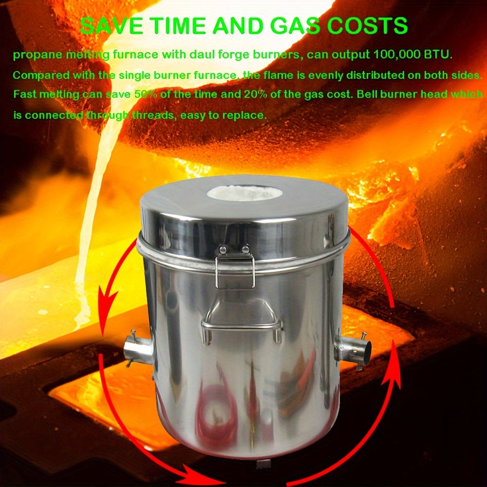 16KG/35.27LBS Metal Melting Furnace Foundry Kit, Suitable For Metal Refining Recycle, And Precious Metal Casting, Smelting Forge Tool. No Electricity Needed