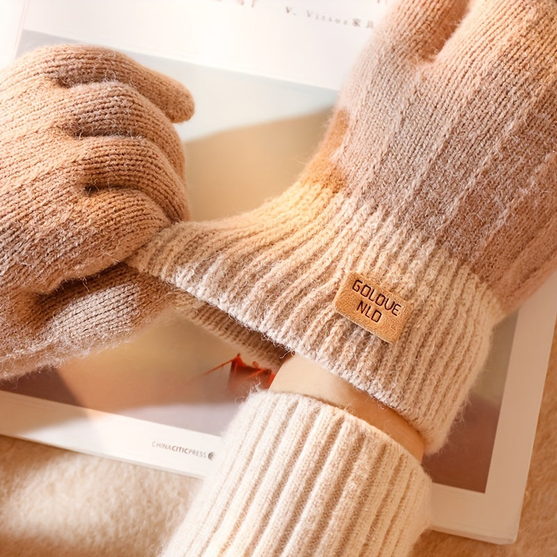 Touchscreen-Compatible Knit Gloves - Warm, Stretchy & One Size Fits All for Men and Women