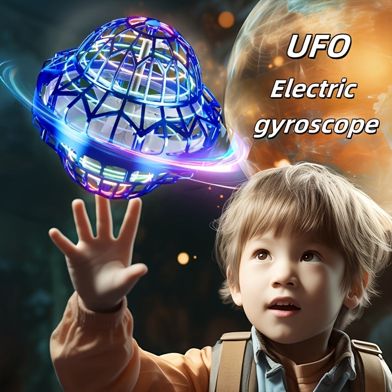 Cosmic UFO Spaceship Flying Ball, Hand Operated Boomerang Hovering LED Lights Mini Drone.