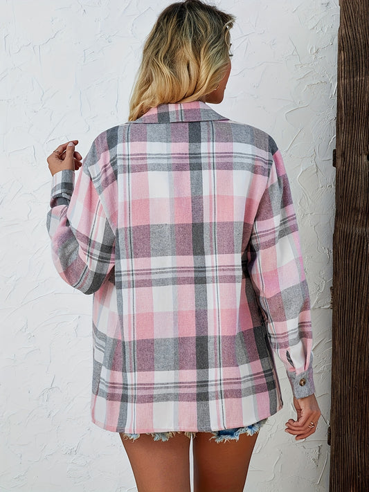 Women's Casual Checkered Shirt - Long Sleeved