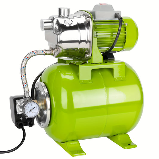 3/4HP Shallow Well Pump with Pressure Tank, 115v Stainless Steel Garden Irrigation Pump,