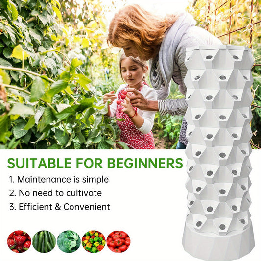 Hydroponic Tower Starter Kit - 80 Slots Vertical Hydroponic Planter - With Water Pump Planter Tower