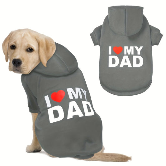Dog Sweater Dog Hoodie Cold Weather Warm Dog Coat Hooded Sweatshirt For Dogs And Cats (Dad)