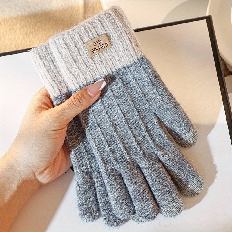 Touchscreen-Compatible Knit Gloves - Warm, Stretchy & One Size Fits All for Men and Women