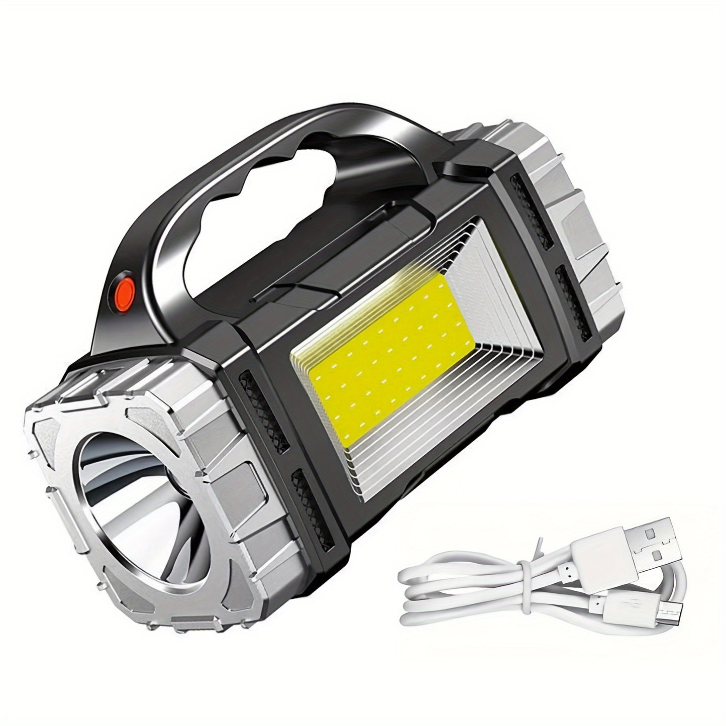 Multifunctional LED Solar Light, Bright Rechargeable Flashlight Torch Solar+USB Rechargeable Waterproof Power Bank Lights