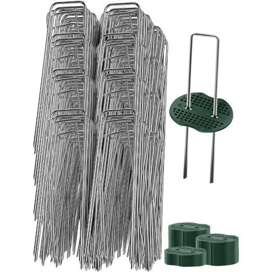 6 inch 11 Gauge Galvanized Landscape Staples Garden Staples Gasket U-Shaped Tent Stakes SOD Pins Yard Stakes