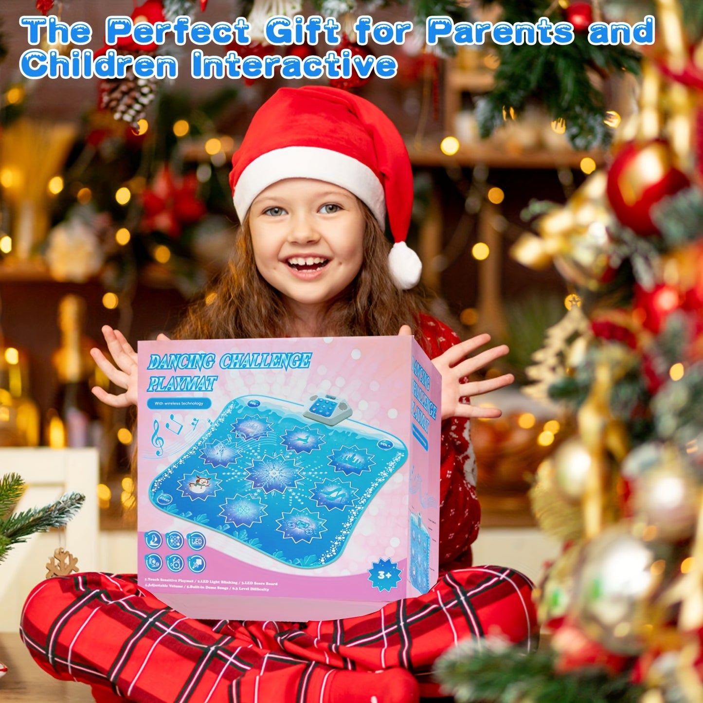 For 3 Years and up , Electronic LED Dance Mat For Kids - Adjustable Volume Musical Mat,