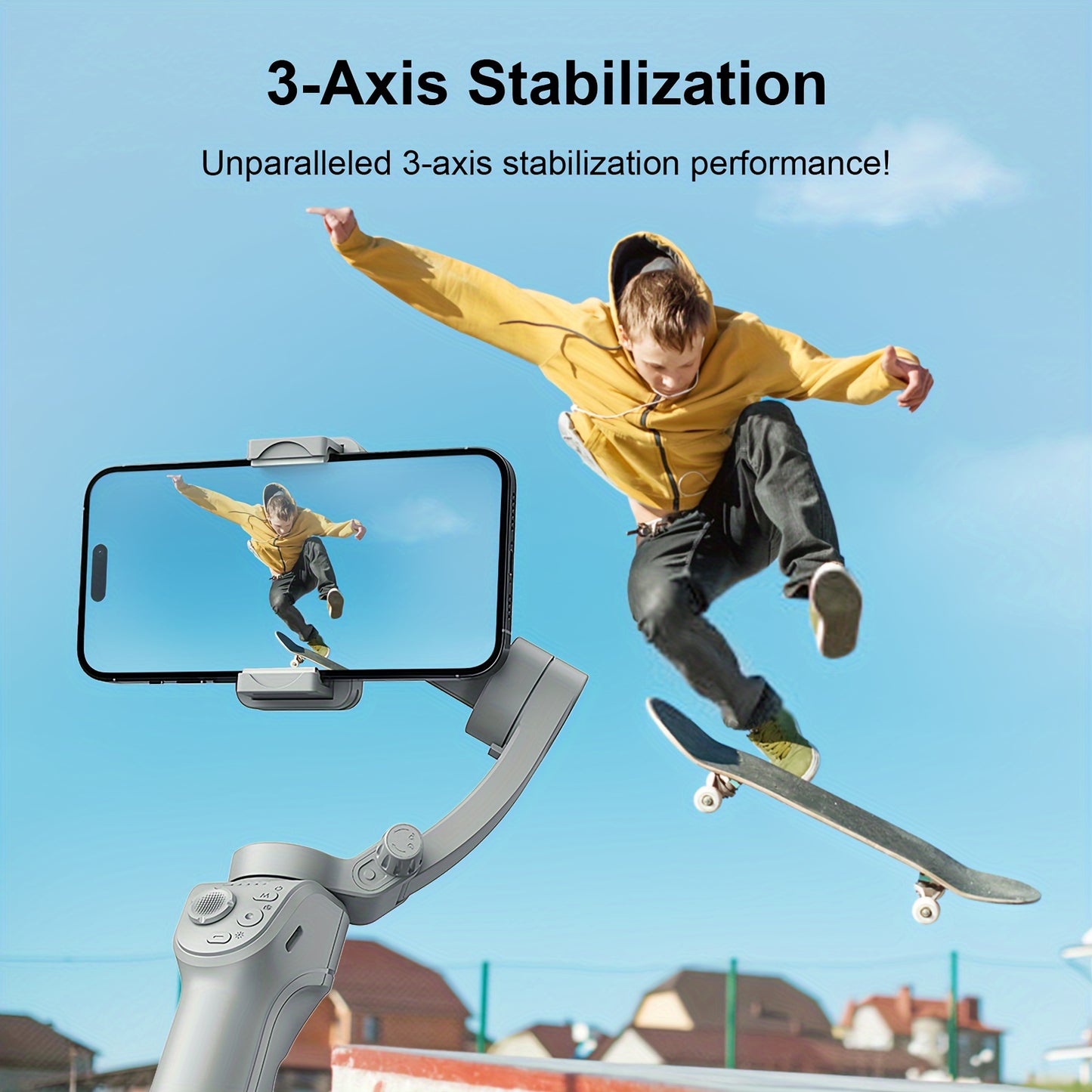 AI Smartphone Gimbal Stabilizer, 3-Axis Mobile Phone Gimbal, LED Light And Tripod, Object Tracking, Follow-Me Selfie And Live Streaming Gadget, Anti-Shake Balance And Face Tracking 360-Degree Automatic Rotation, TikTok Video