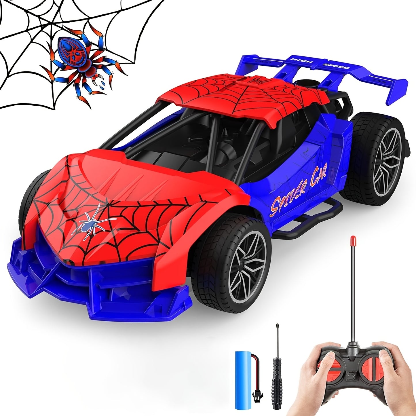 Rechargeable Remote Control Car, Mini RC Cars with Light and Spray Unit, for Ages 3-8.