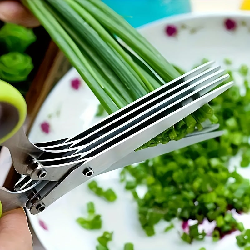 5-Layered ProCut Stainless Steel Kitchen Shears - Ultra-Sharp, Versatile Onion & Herb Shredder