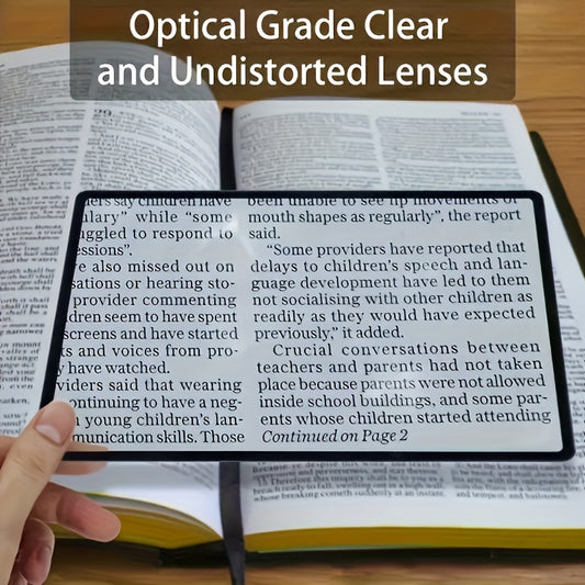 3X Magnifier - Crystal-Clear Portable Transparent Card-Style Magnifying Glass with Compact Design